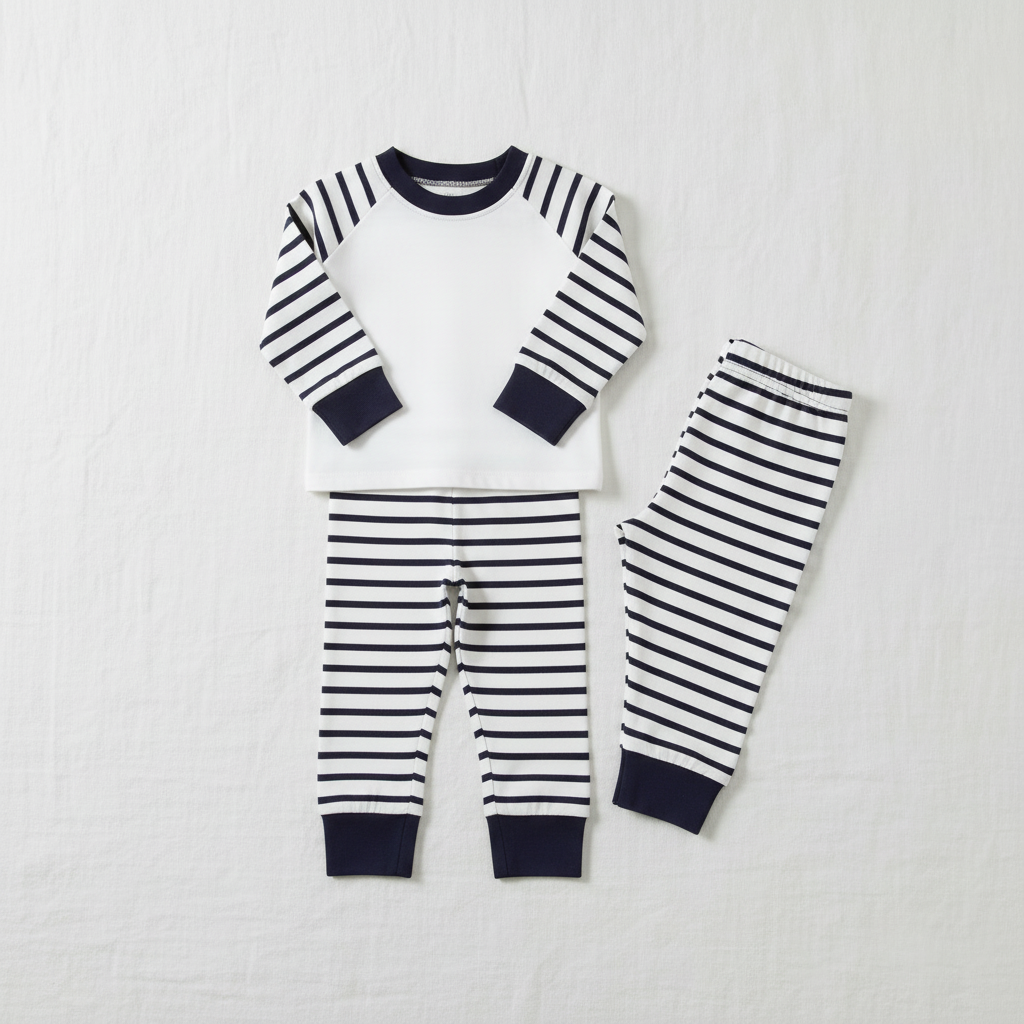 Children's Striped Pyjamas Blue - Matched to Pink
