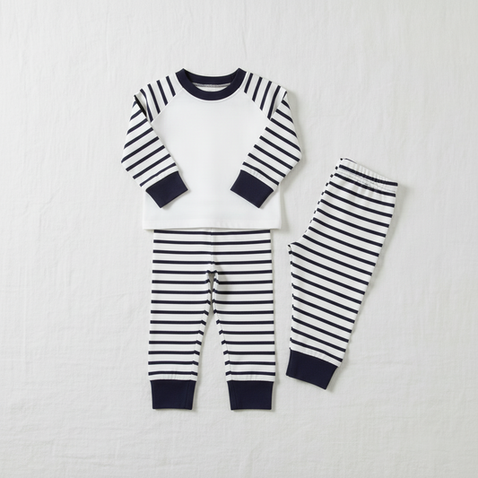 Children's Striped Pyjamas Blue - Matched to Pink