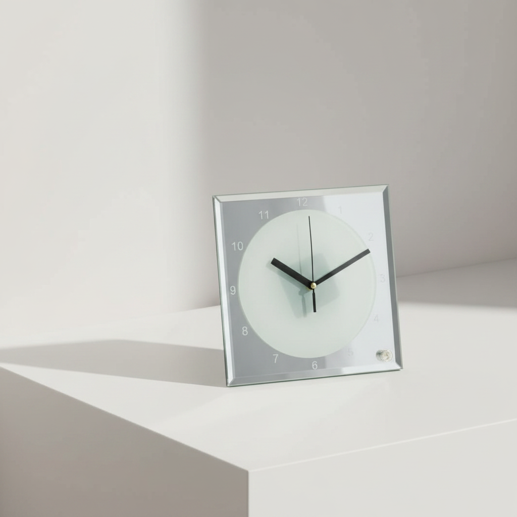 Clock with numbers - glass