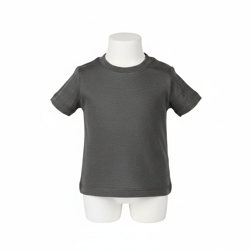 Dark Grey Baby T-Shirt on mannequin