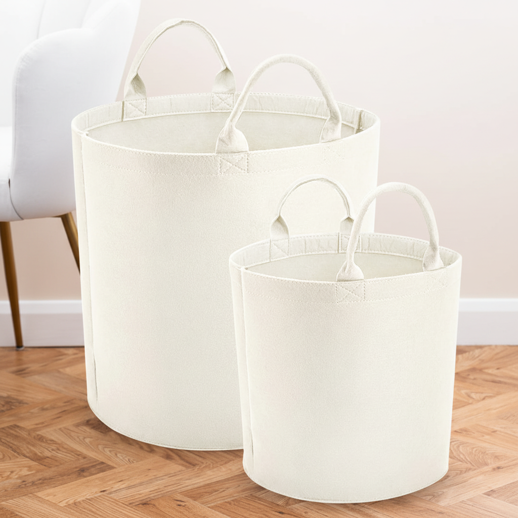 Felt Trug (white) with aesthetic background