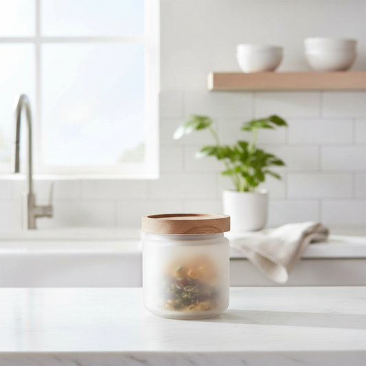 Frosted Glass Storage Jar small