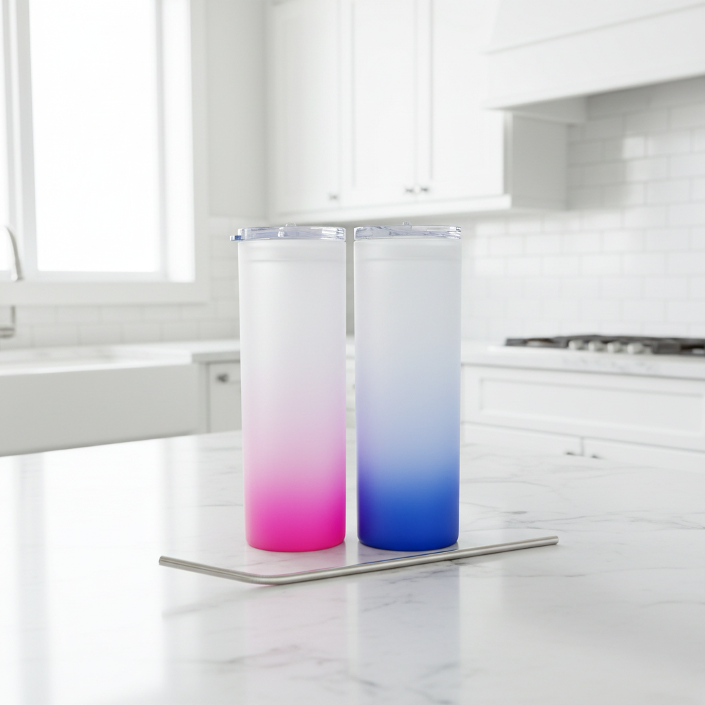 Frosted Glass Water Bottles Kitchen