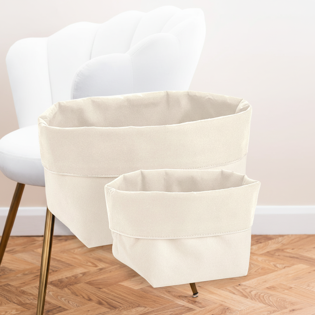 Reversible Canvas Organiser (natural) with aesthetic background