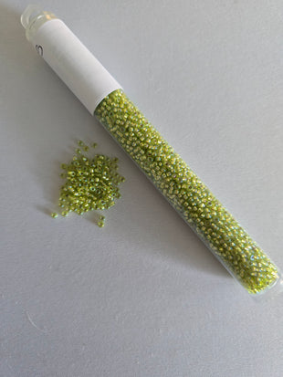 Apple Green Sparkle Seed Beads