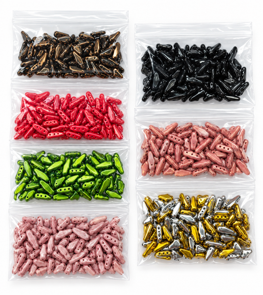 Czech Glass Multi-Hole Kite Beads – Mixed Colours – 6 Bags