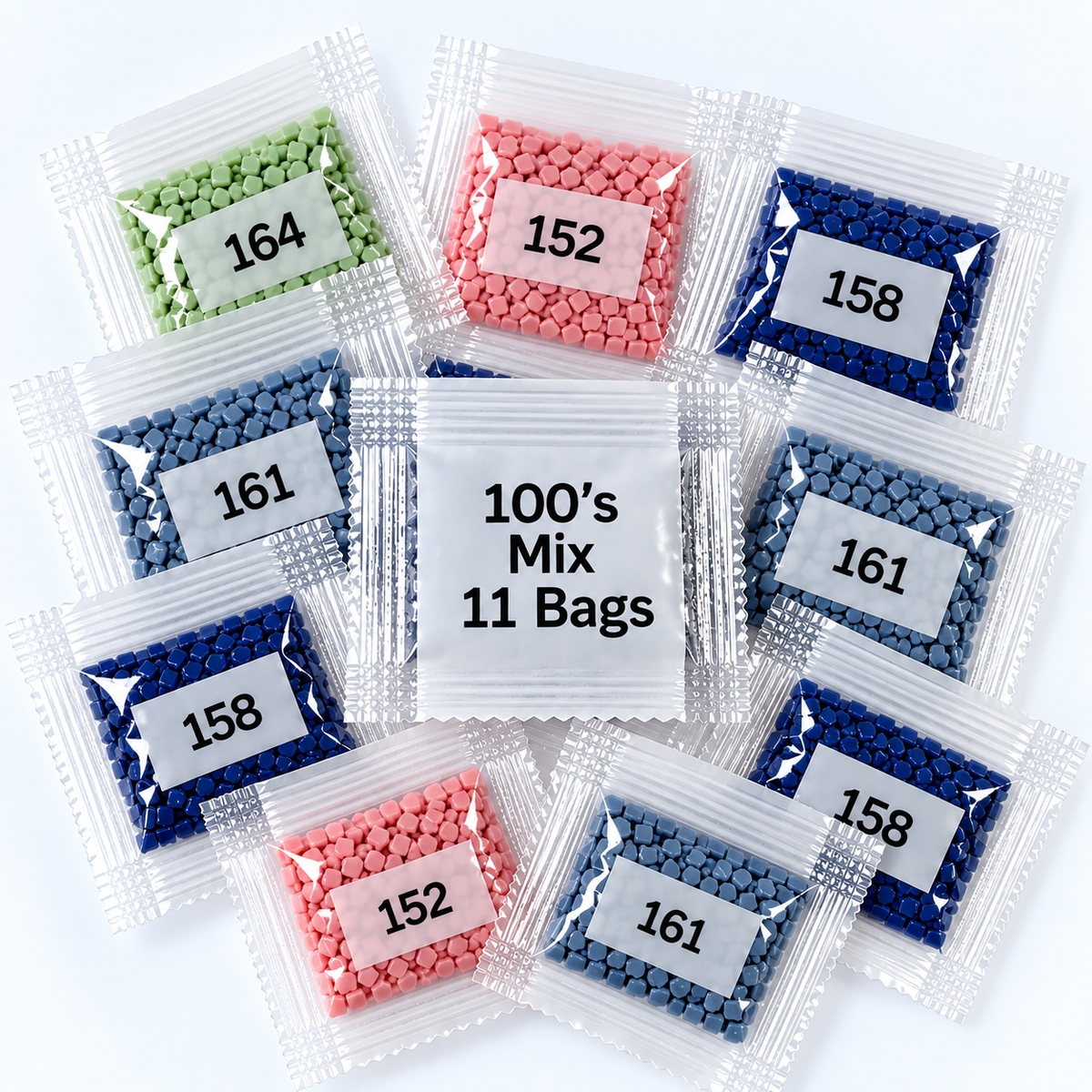 Mixed 100-Series Square Diamond Painting Drills – 11 Bags
