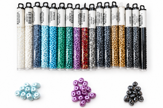 Czech SuperDuo Glass Beads – 17 Tubes –