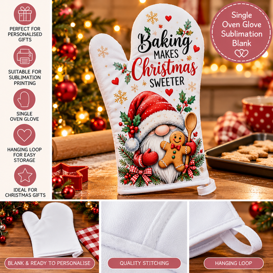 White Single Oven Glove Sublimation Blank