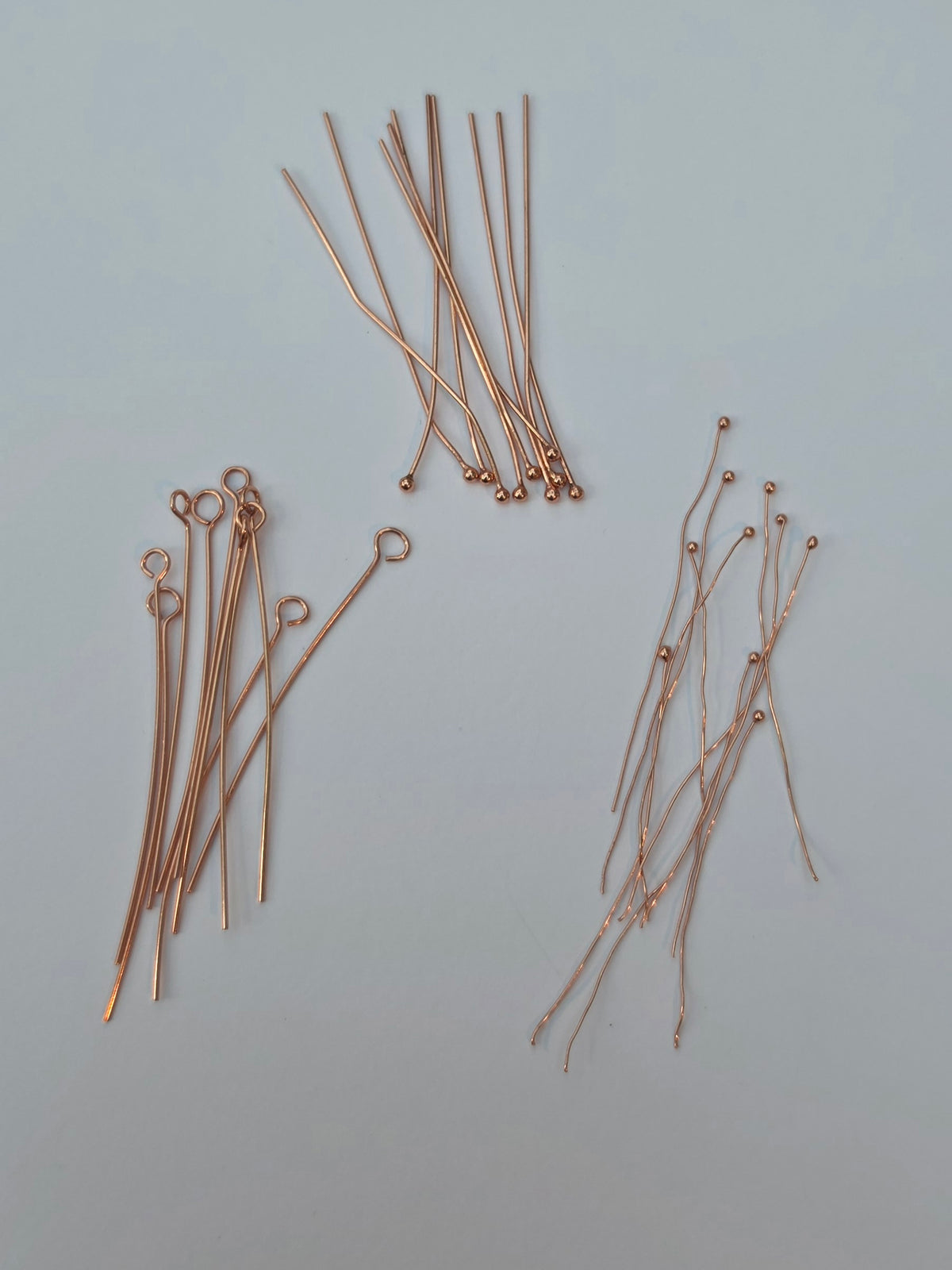 Rose Gold Coloured Headpins & Eye Pins – Mixed Lengths – Jewellery Making