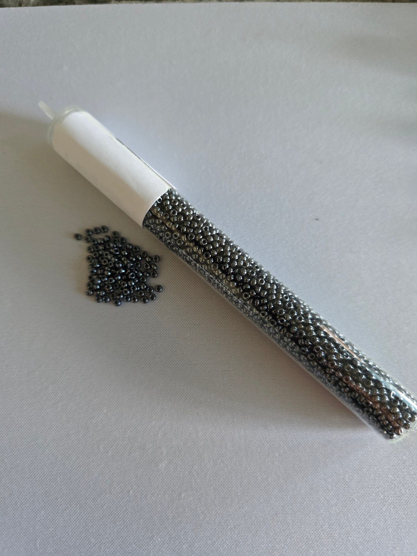 Shiny Grey Seed Beads