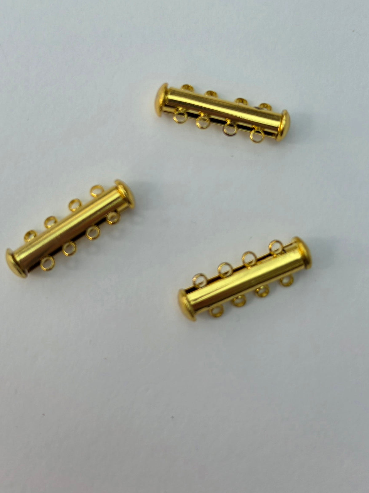 Gold Coloured 4-Strand Magnetic Slider Clasps – 3 Pieces
