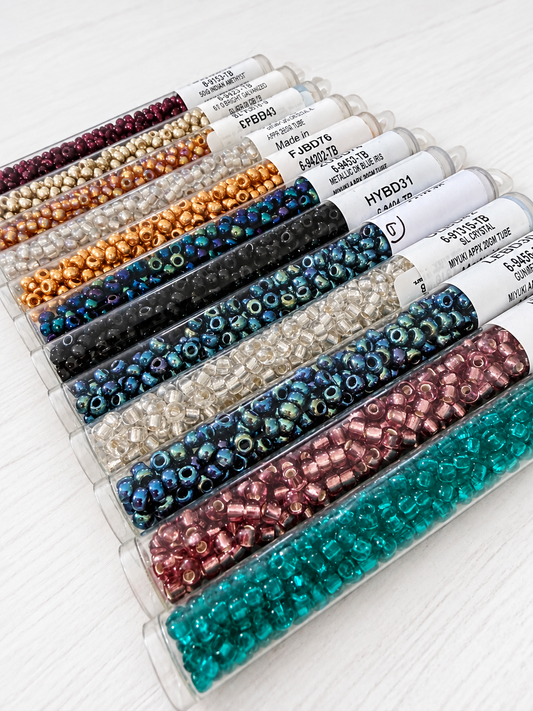 12 x Miyuki Japanese 6/0 Seed Beads - 20g Tubes Job Lot