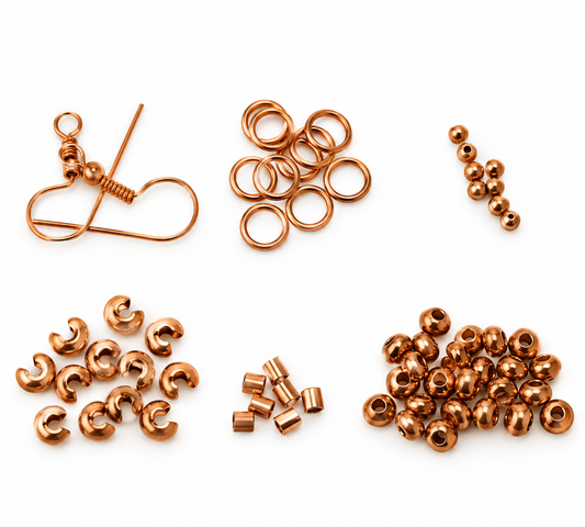 Rose Gold Coloured Jewellery Findings – Mixed Craft Lot