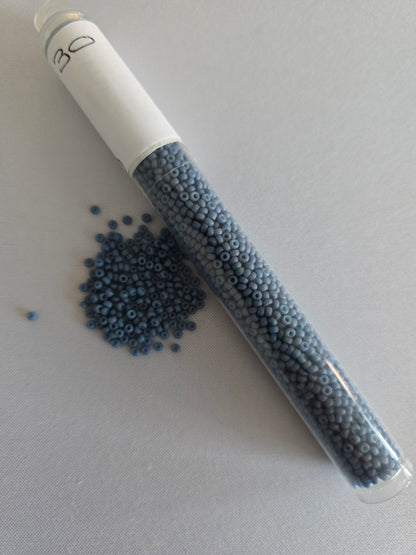 Matte Slate Blue Seed Beads