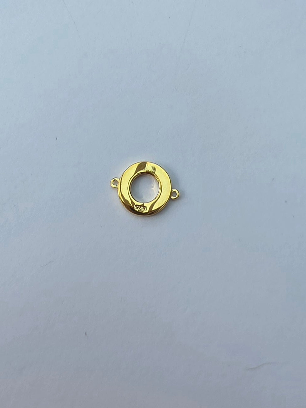Gold Plated 925 Sterling Silver Round Connector Clasp – Double Loop