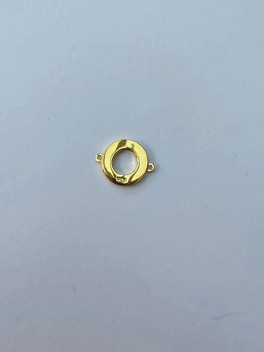 Gold Plated 925 Sterling Silver Round Connector Clasp – Double Loop