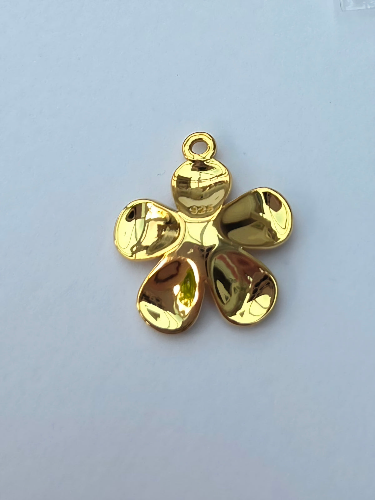 Gold Plated 925 Sterling Silver Five-Petal Flower Charm / Pendant