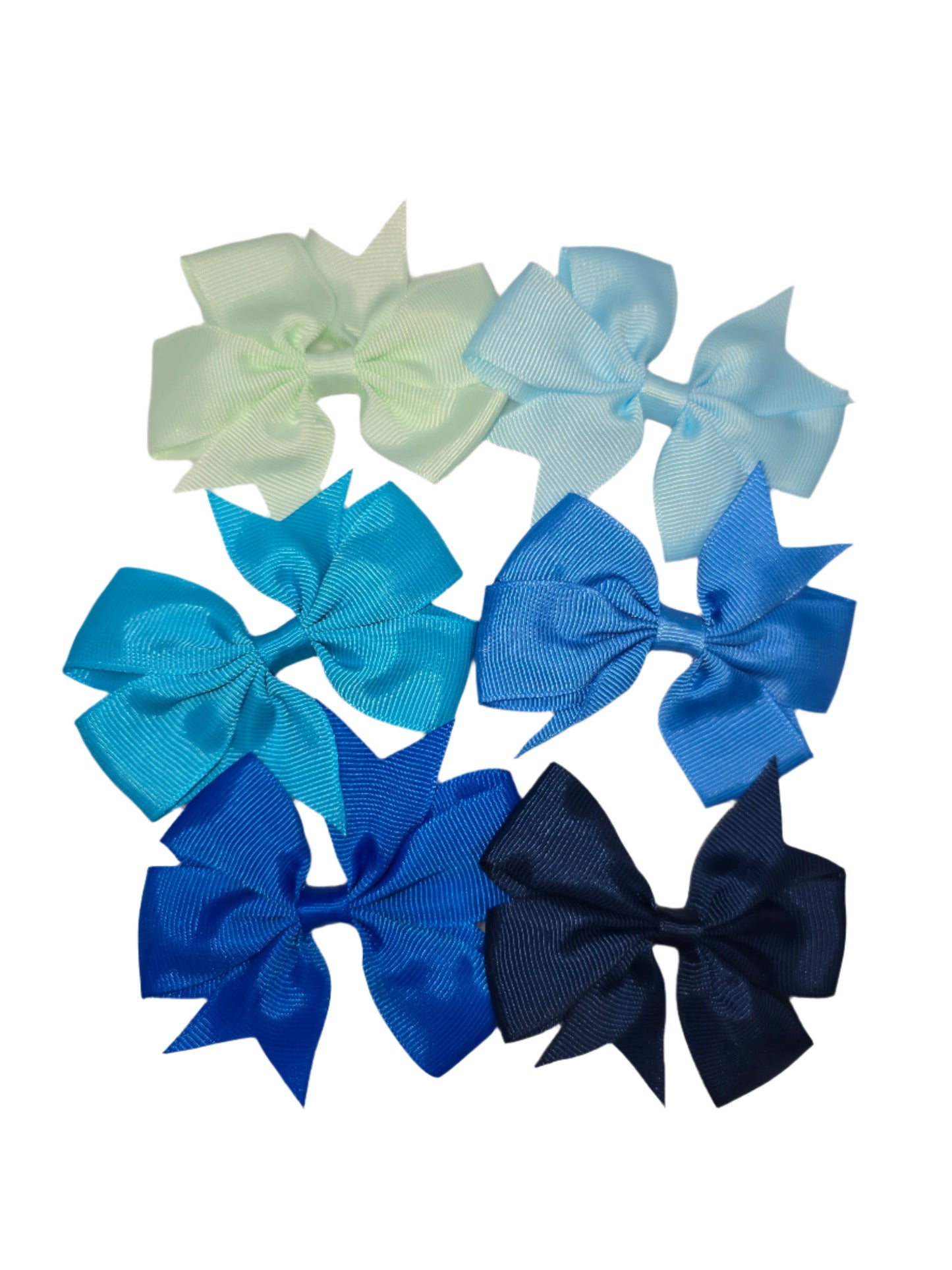 Small hair bows all the blues