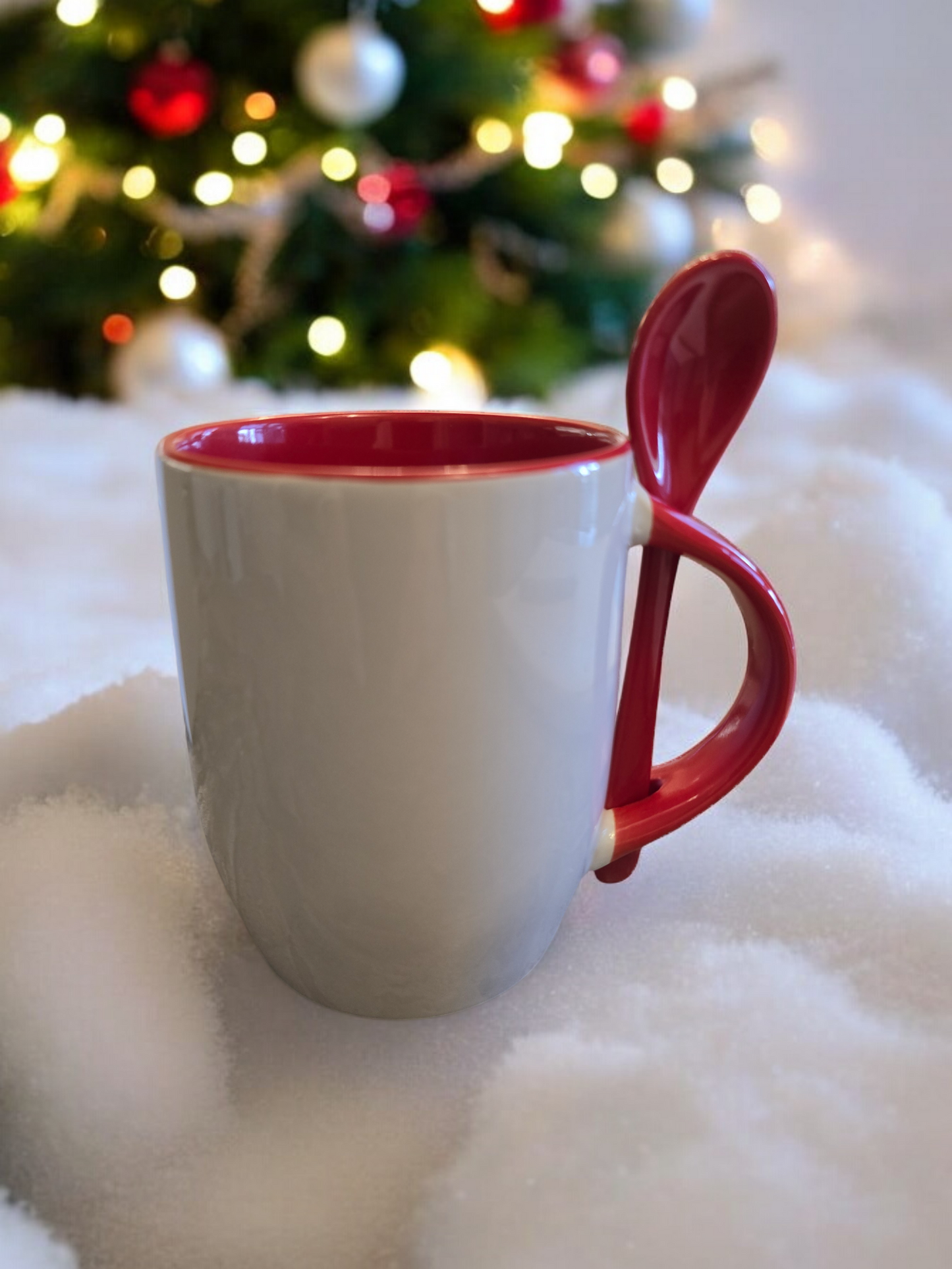 11oz red inner mug with red spoon