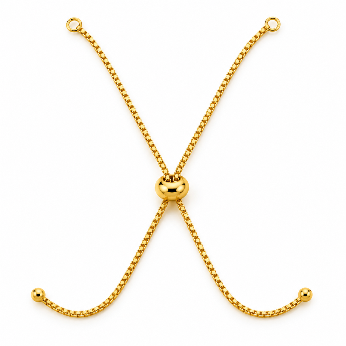 Gold Coloured Adjustable Bolo Slider Bracelet Chain – Jewellery Making Finding