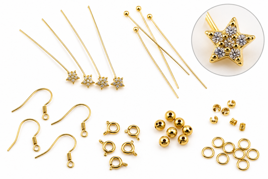 Gold Plated 925 Sterling Silver Jewellery Findings – Mixed Components Lot