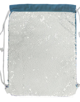 Light Blue Sequin Drawstring bag