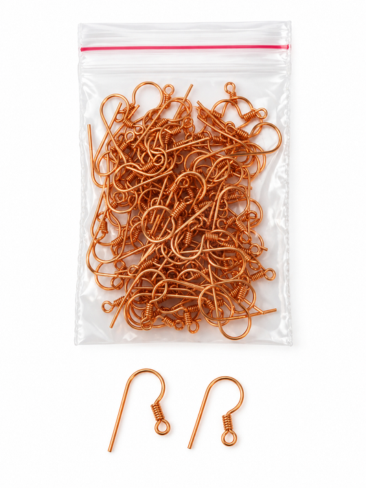 Copper Coloured Fish Hook Ear Wires – Large Jewellery Making Lot