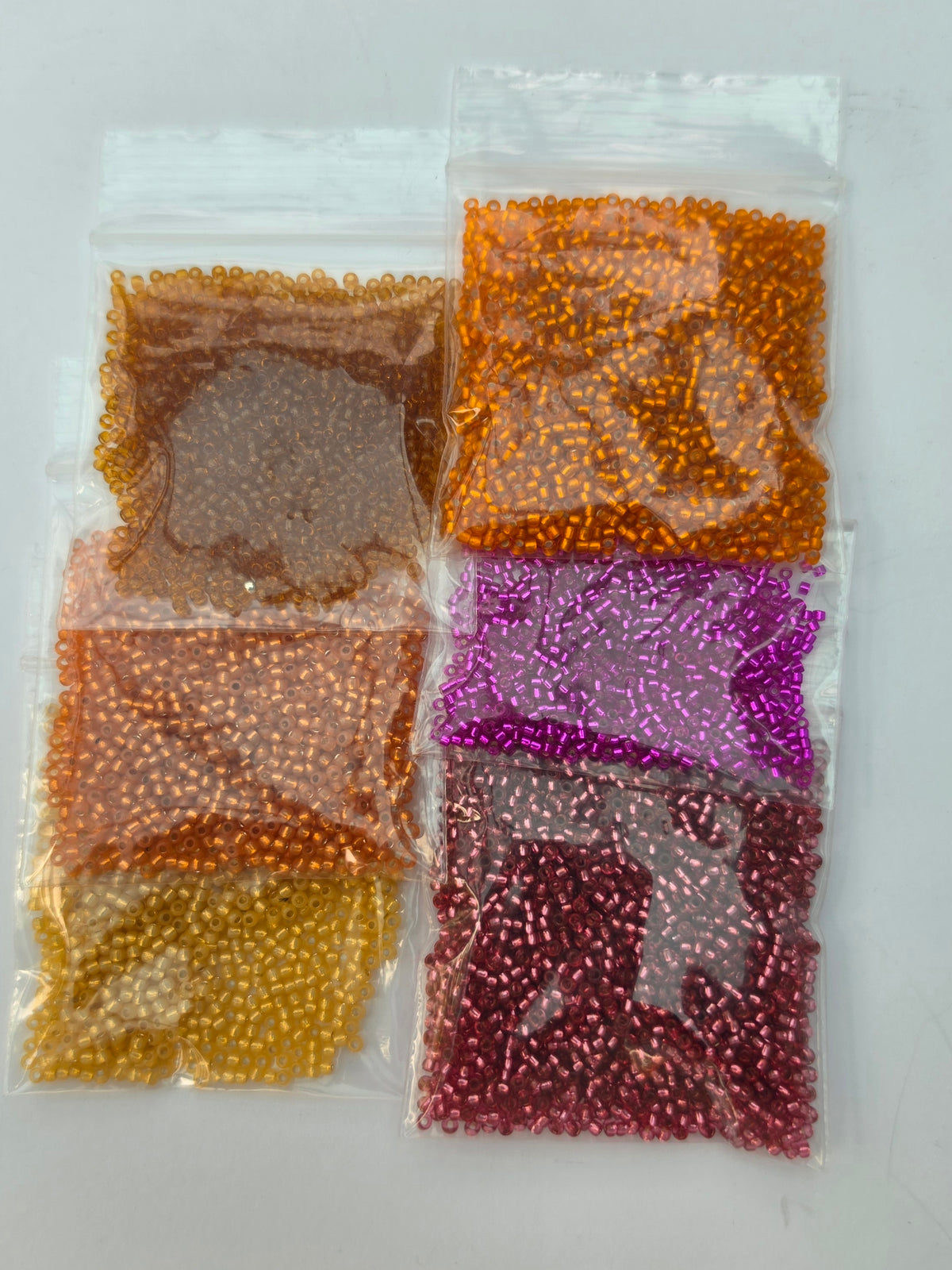 Czech Glass Seed Beads – Warm Metallic Colours – 6 Bags