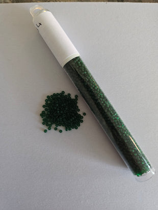 Matte Green Transparent Green Seed Beads