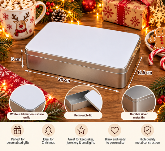 Large Rectangular Sublimation Metal Tin Blank – 20 × 12.5 × 5 cm