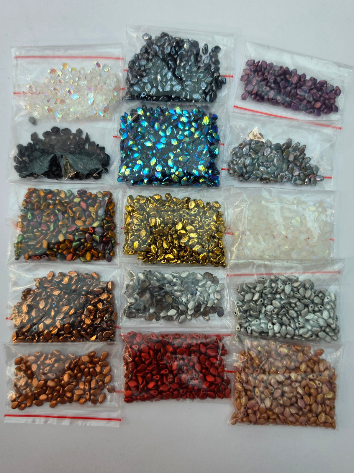 Czech Glass Small Shaped Beads – Mixed Colours & Finishes – 15 Bags