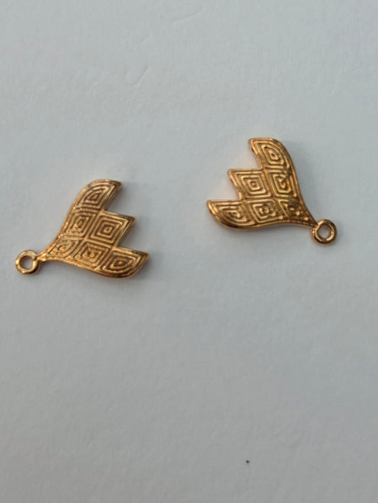 Gold Coloured Multi-Hole Fan Jewellery Connectors – 2 Pieces