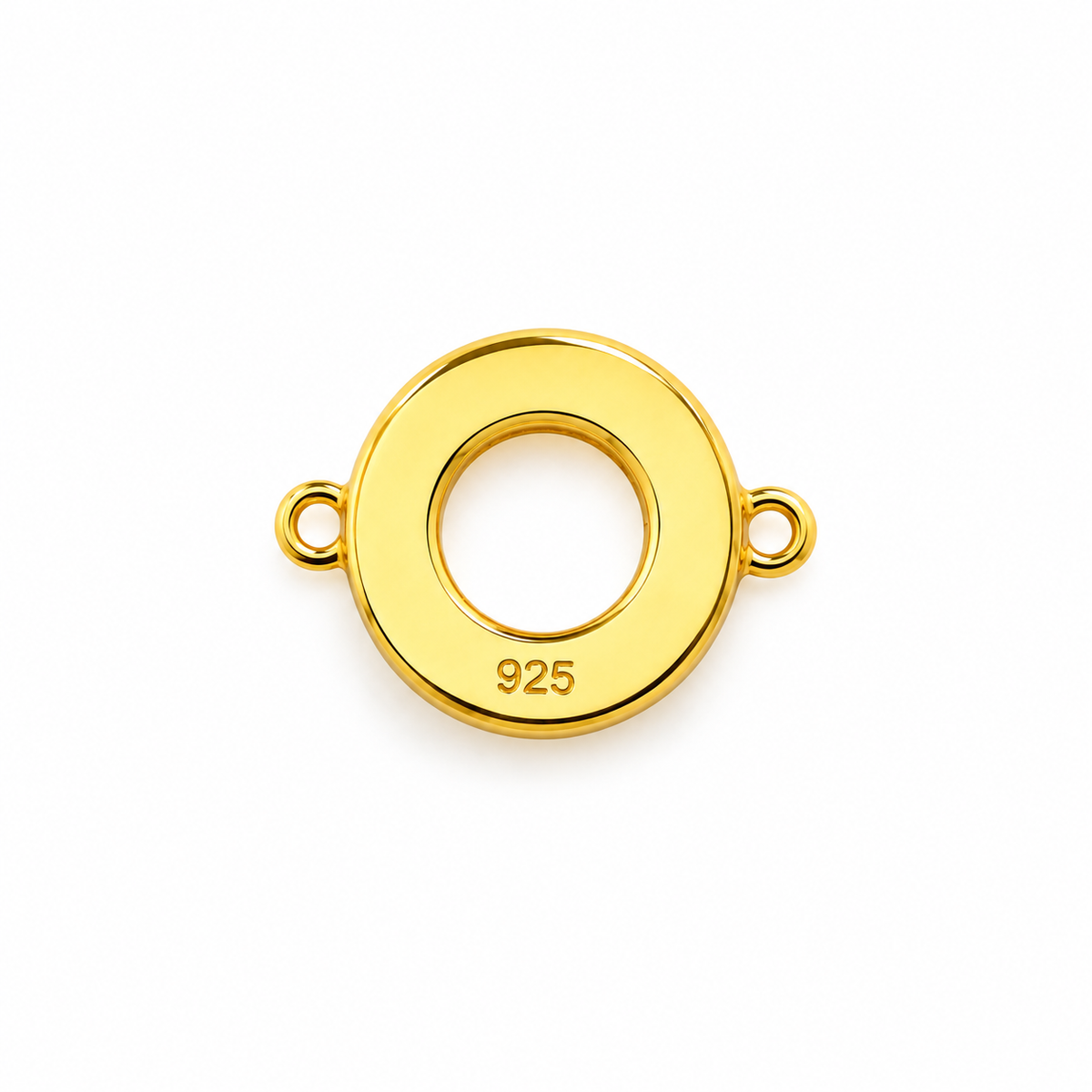 Gold Plated 925 Sterling Silver Round Connector Clasp – Double Loop