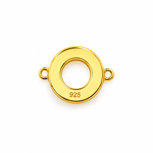 Gold Plated 925 Sterling Silver Round Connector Clasp – Double Loop