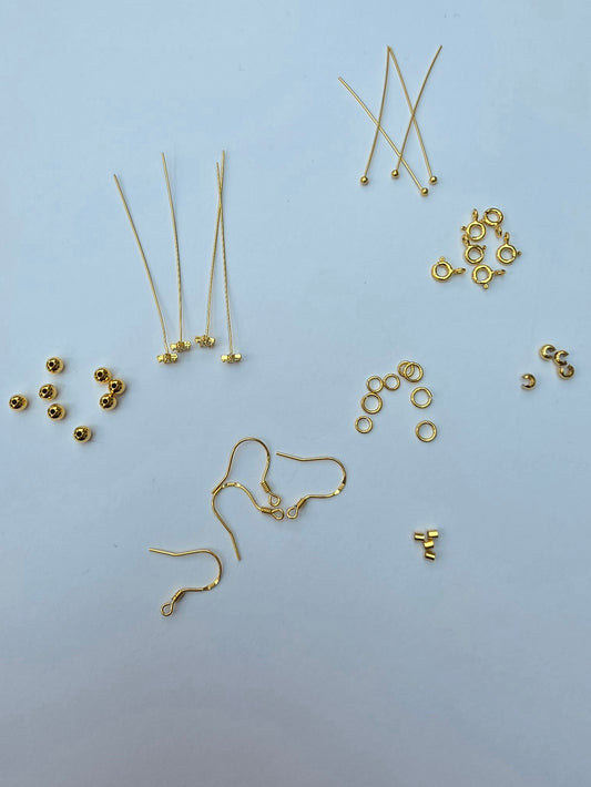 Gold Plated 925 Sterling Silver Jewellery Findings – Mixed Components Lot