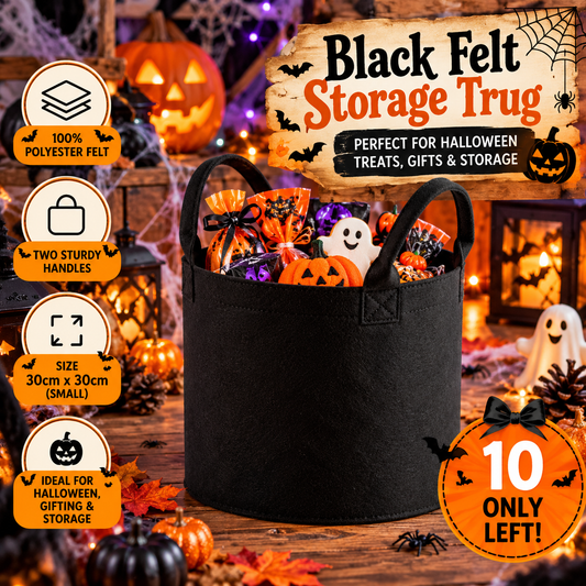 Black Felt Storage Trug – Small or Medium | Personalisation Blank