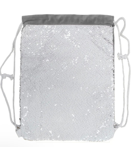 Silver Sequin Drawstring bag