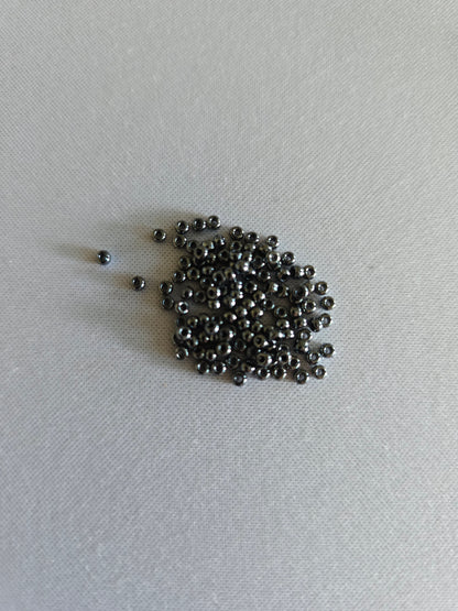 Shiny Grey Seed Beads