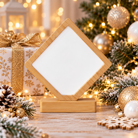 Diamond Bamboo Sublimation Photo Frame Blank with Magnetic Stand