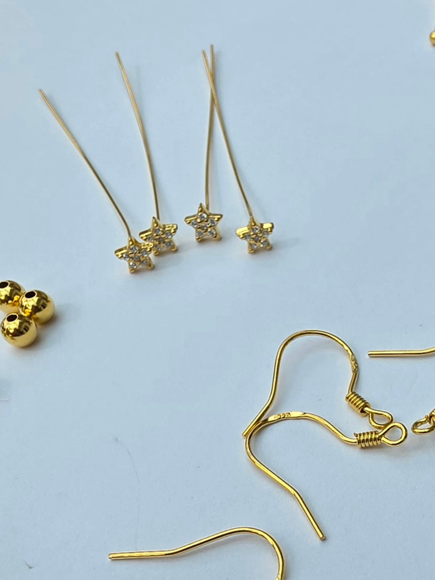 Gold Plated 925 Sterling Silver Jewellery Findings – Mixed Components Lot