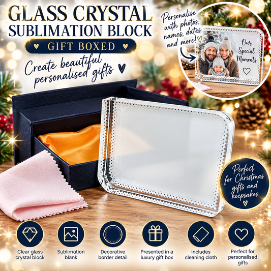 Glass Crystal Sublimation Photo Block Blank – Gift Boxed
