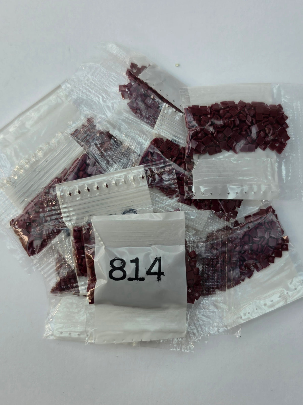 DMC 814 Dark Garnet Square Diamond Painting Drills – 10 Packets