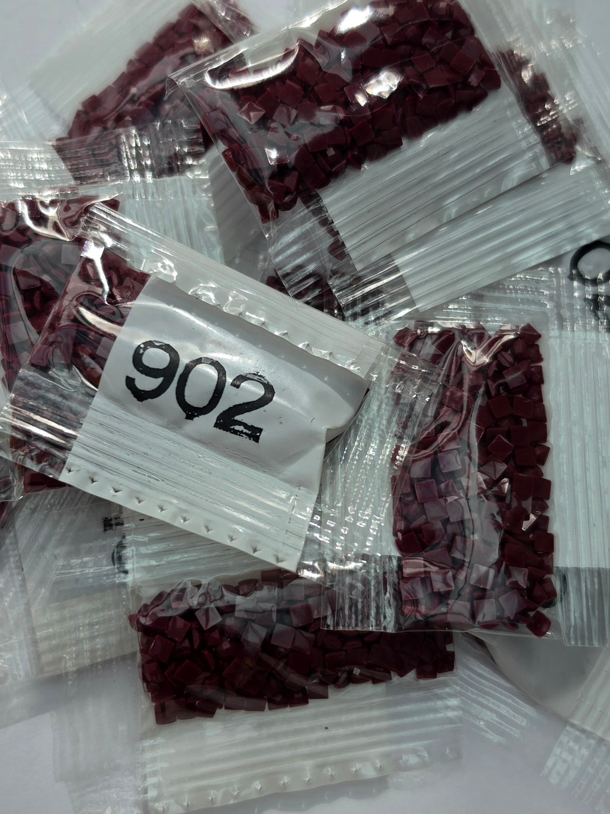 DMC 902 Square Diamond Painting Drills – 14 Packets – Very Dark Garnet