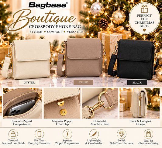 Boutique Crossbody Phone Bag – Flap & Zip Compartments | 3 Colours