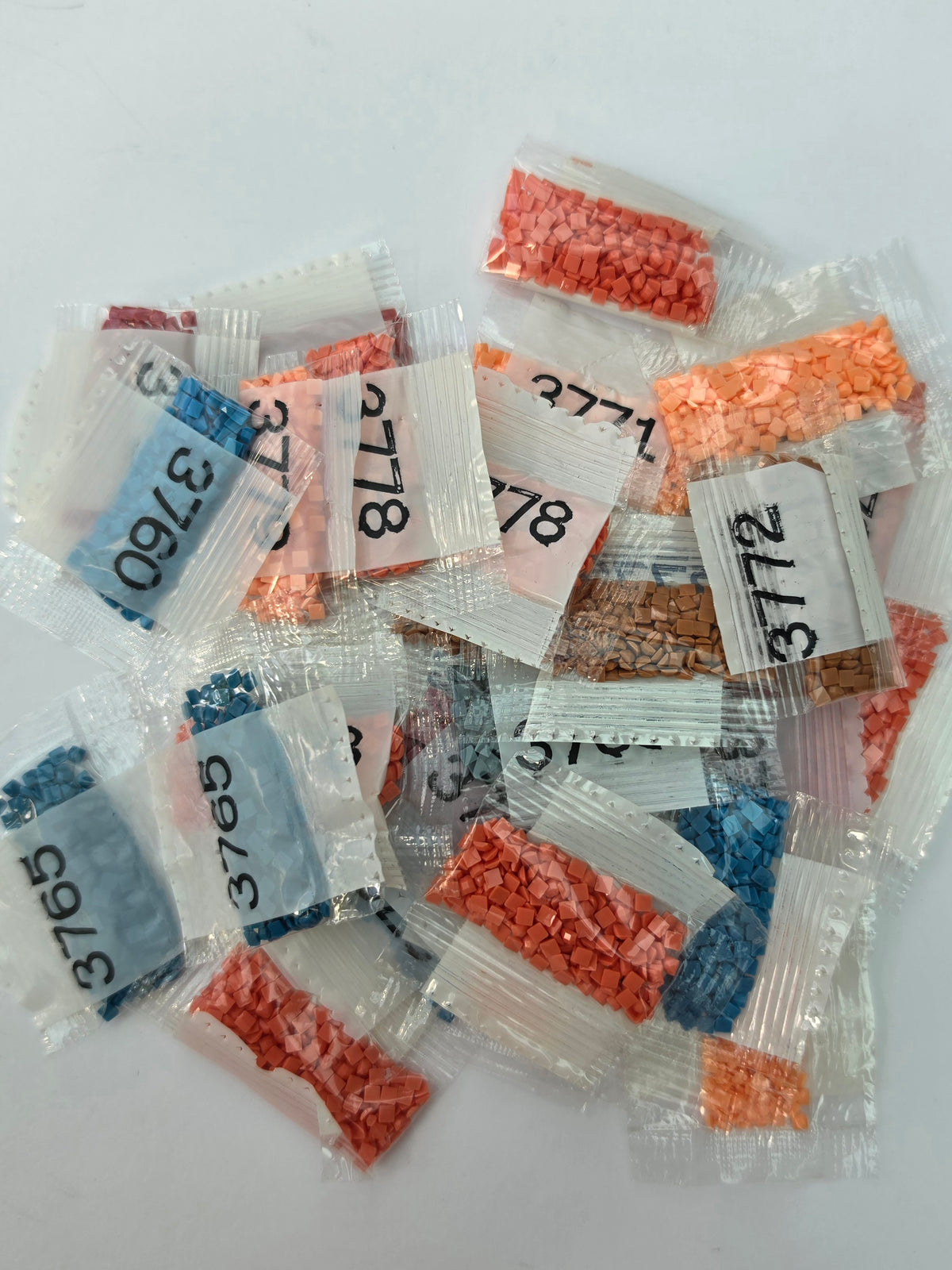 Diamond Painting Square Drills – Mixed DMC 3700 Series Colours – Large Clearance Lot