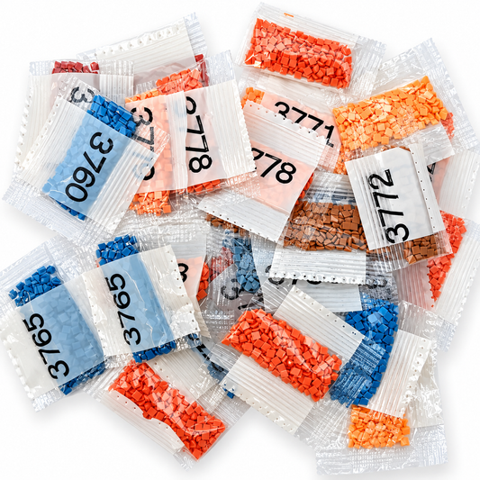 Diamond Painting Square Drills – Mixed DMC 3700 Series Colours – Large Clearance Lot