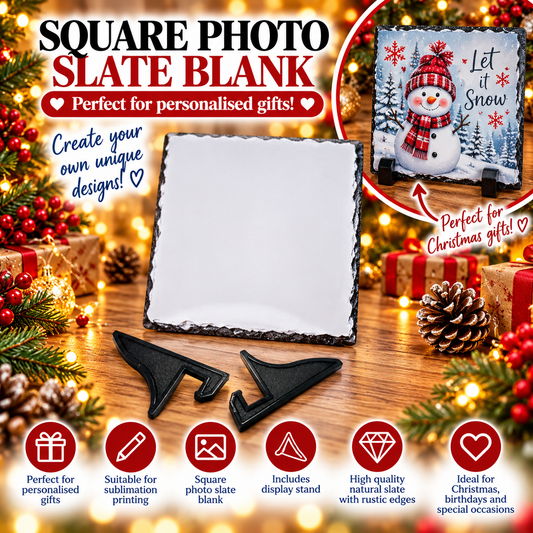 Square sublimation Photo Slate 16cm by 16cm ( manufacturer's size )