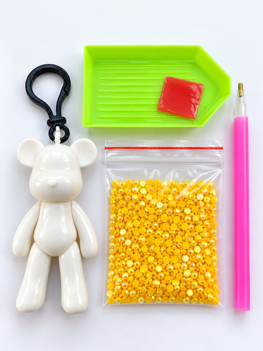 DIY Crystal Bear Keyring Kit – Choose Your Colour – Diamond Art Craft Kit