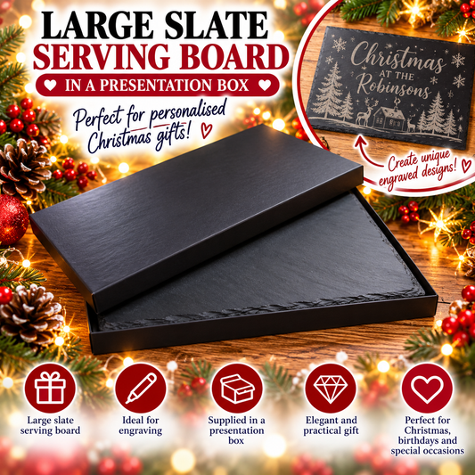 Natural Slate Serving Board – 30 × 20cm – Gift Boxed – Engraving Blank